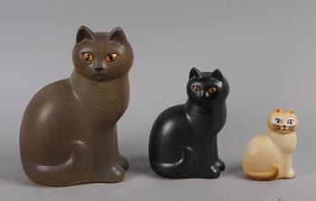 FIGURINER, 3 st, keramik, Lisa Larson Gustavsberg.