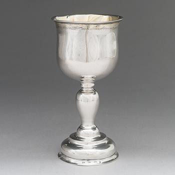 A parcel-gilt silver chalice maker's mark of Aron Gustaf Hochman (Martikainen), Sortavala, 1852.