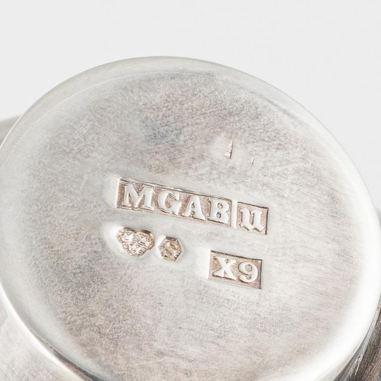 Eric Löfman, a pair of silver sconces, MGAB, Uppsala, Sweden, 1972.