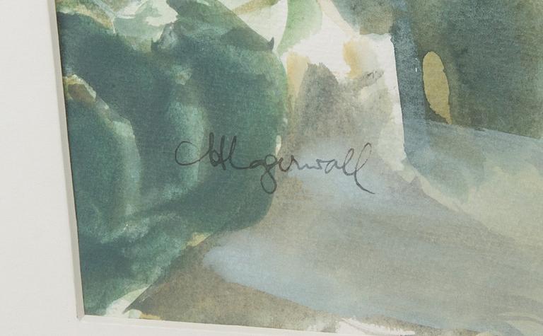 CHARLOTTE HARTMANN-LAGERWALL, akvarell, signerad.