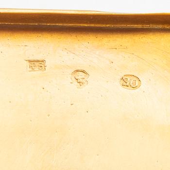 A Russian gilt silver box Moscow 1822-55 assayers mark of Nikolay Dubrovin weight 76 grams.