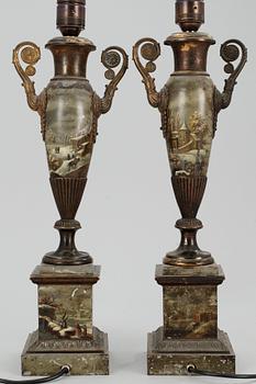 LAMPFÖTTER, ett par. 1830/1840-tal.