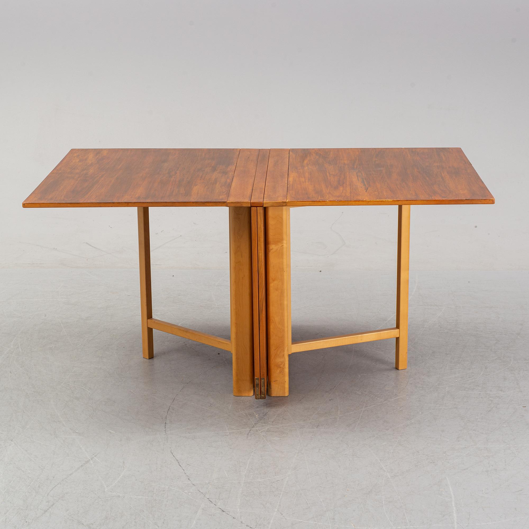 A 'Maria Flap' gateleg table by Bruno Mathsson for Karl Mathsson, dated 1968.