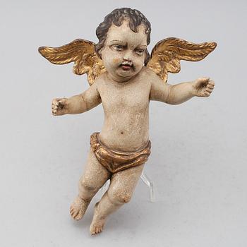 SKULPTUR, bemålat trä, 1800-/1900-tal.