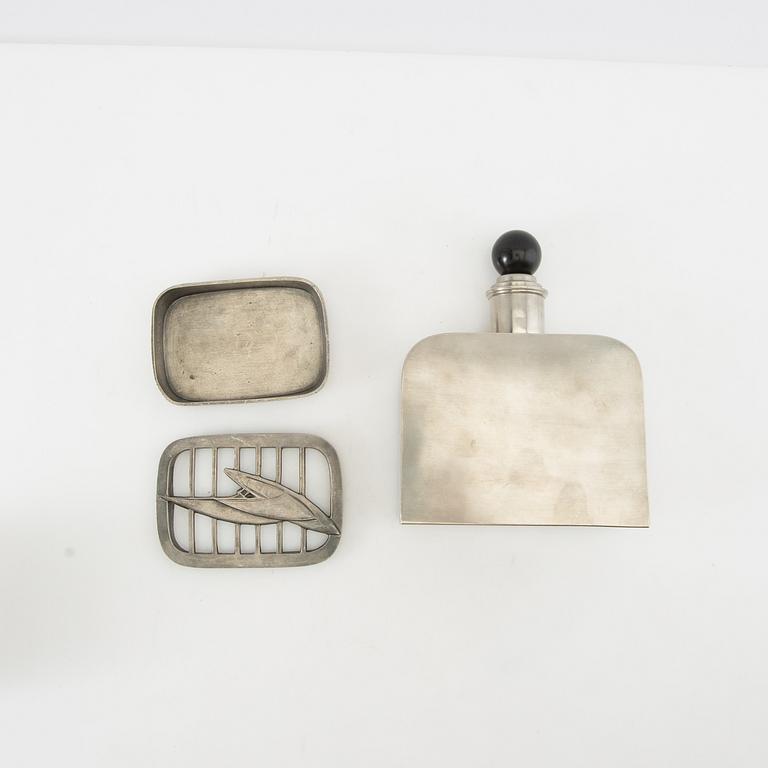 Cigarette case, candlesticks, ashtray, 4 pieces, GAB, 1936 -1938.