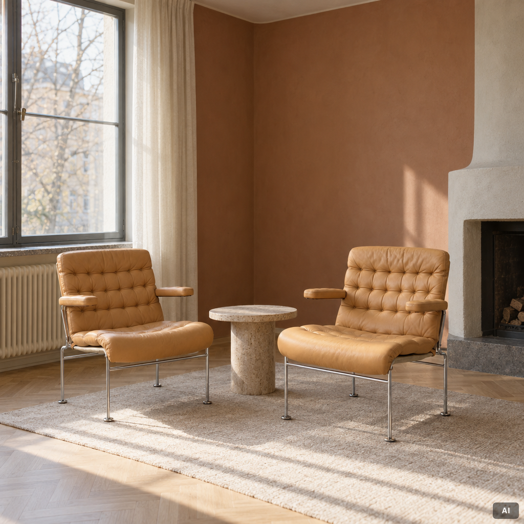 Bruno Mathsson, Armchairs, a pair, "Birgitta", Dux.