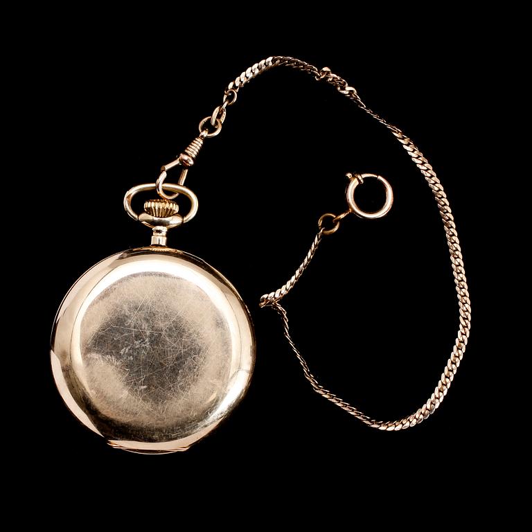 FICKUR, 14 k guld, tidigt 1900-tal. Total vikt ca 53 gram.