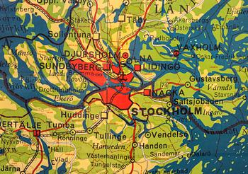 SKOLKARTA. Generalstabens Litografiska Anstalt. Mälarbygden.