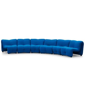 124. Jan Ekselius, a modular sofa, 'Etcetera Modul', J.O. Carlssons Möbel AB, Vetlanda, Sweden 1970s.