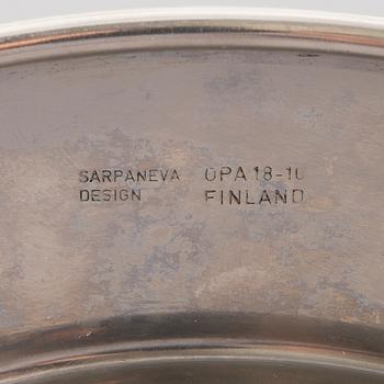 TIMO SARPANEVA, Set of stainless steel objects by Opa, Finland, late 20th Century.