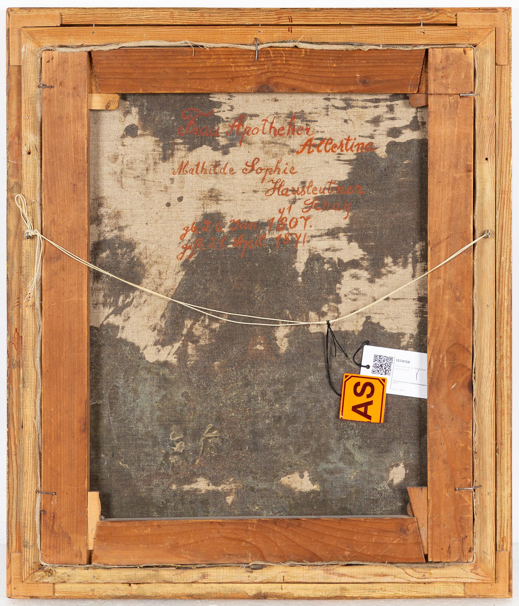 Unknown artist, 19th century, Frau Apotheker Mathilde Sophie Hausteutner.