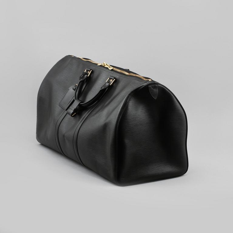 VÄSKA, "Keepall 55 Epi Black", Louis Vuitton,