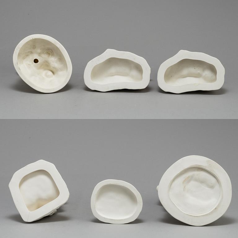 SIX PARIAN FIGURES, Gustafsberg and Rörstrand, early 20th century.