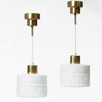 Helena Tynell, a pair of ceiling lamps, Flygsfors, 1960s.
