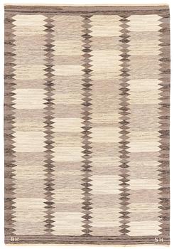 452. Berit Koenig, rug "Viggen", flat weave, approximately 203 x 140 cm, signed BK SH.