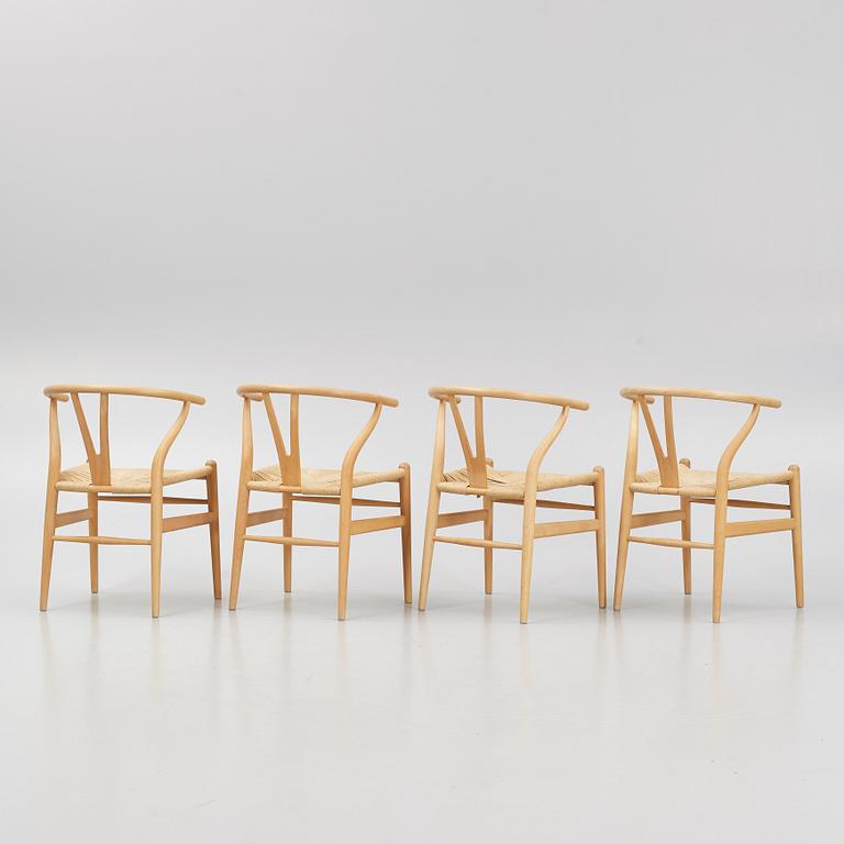Hans J. Wegner, stolar, 4 st, "CH24", Carl Hansen & Son, Danmark, 2000-tal.