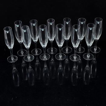 NILS LANDBERG, twelve 'Prelude' champagne glasses, Orrefors.