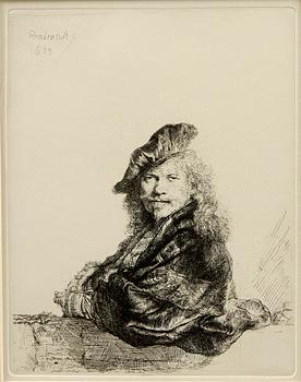 REMBRANDT HARMENSZ VAN RIJN, efter. Etsningar, 2 st.