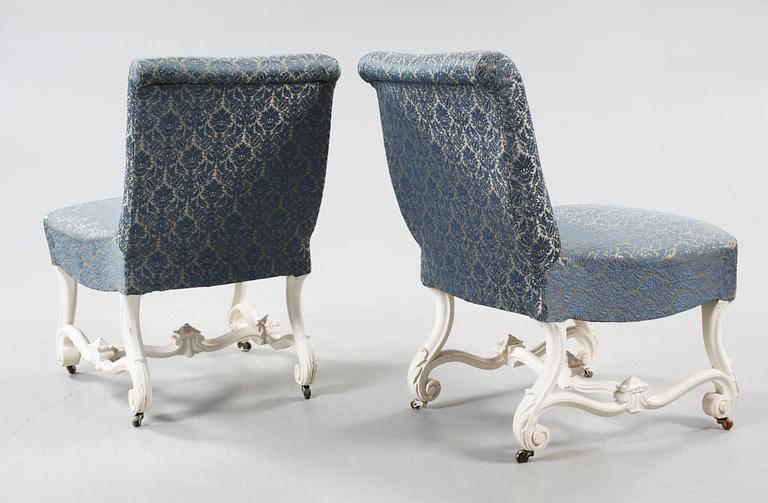 FÅTÖLJER, ett par, troligen Stenberg & Berntson Göteborg, 1800-talets andra hälft.