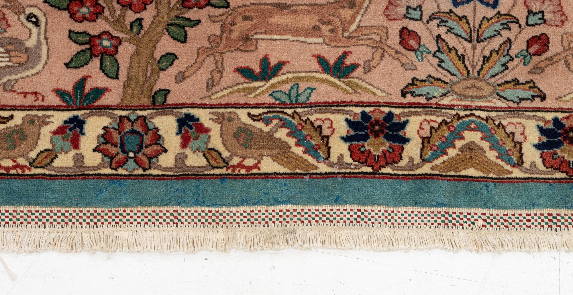 A Tabriz carpet of 'Hunting' design, northwest persia, c. 290 x 200 cm.