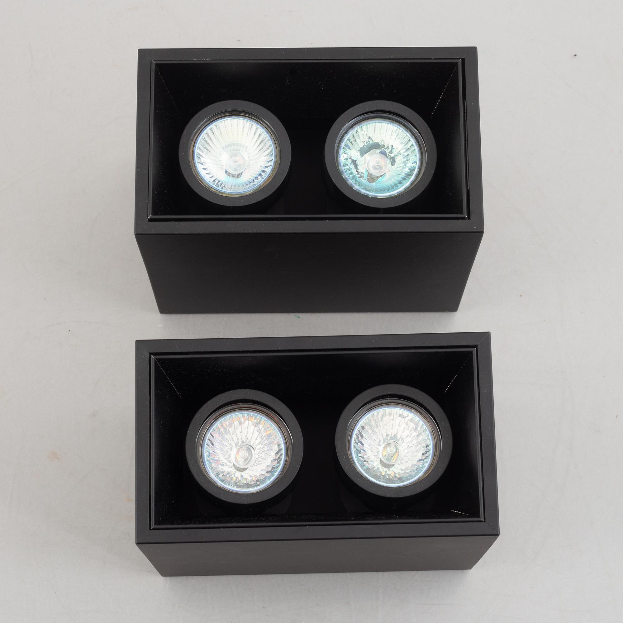 Flos, ceiling lamps, a pair, "Compass Box small 2L".