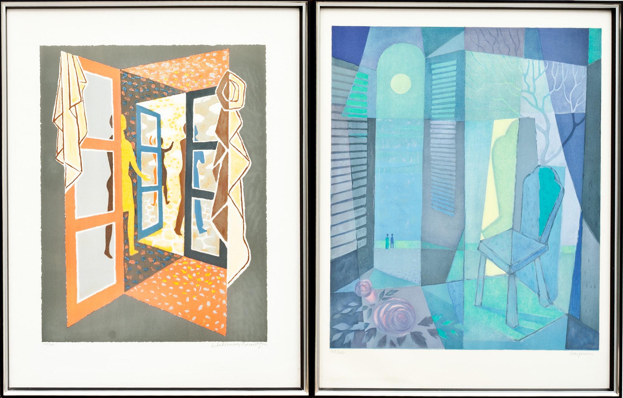 HALMSTADGRUPPEN, 6 färglitografier, signerade och numrerade 165/350.