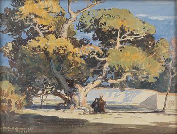 Carl Oscar Borg, gouache och akvarell, signerad och daterad Cairo 1911 samt fotoalbum.