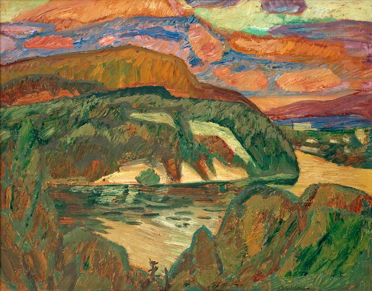 Helmer Osslund, "Utsikt från Osslundgården" (View from the Osslund cottage).