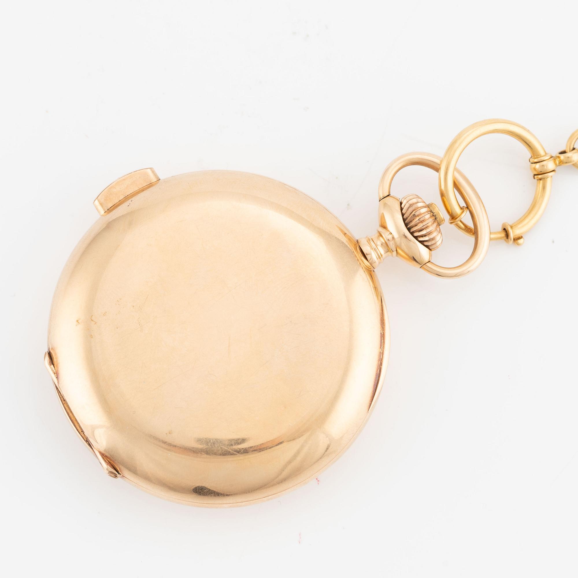 Pocket watch, hunter, minute repeater, 52 mm.