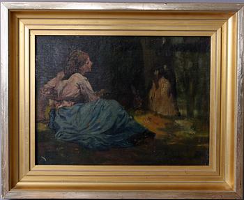 OKÄND KONSTNÄR, olja på duk, trol. Frankrike 1800-tal.