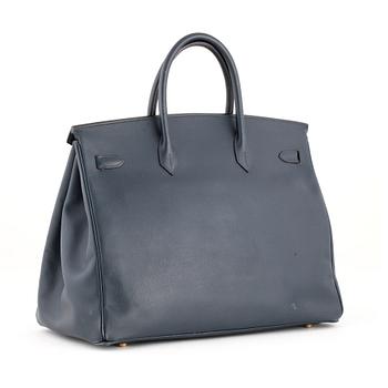 HERMÈS, a blue leather, "Birkin 40".