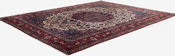 A semi-antique Isfahan carpet, Central Iran, c. 432 x 319 cm.