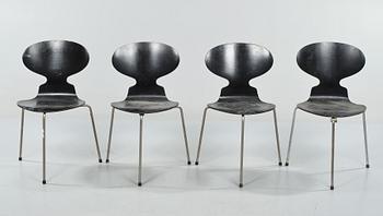 STOLAR, 4 st, "Myran", Arne Jacobsen för Fritz Hansen, 1900-talets andra hälft.