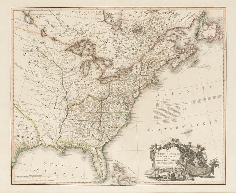 William Faden, "The United States of North America with the British Territories and those of Spain,...".