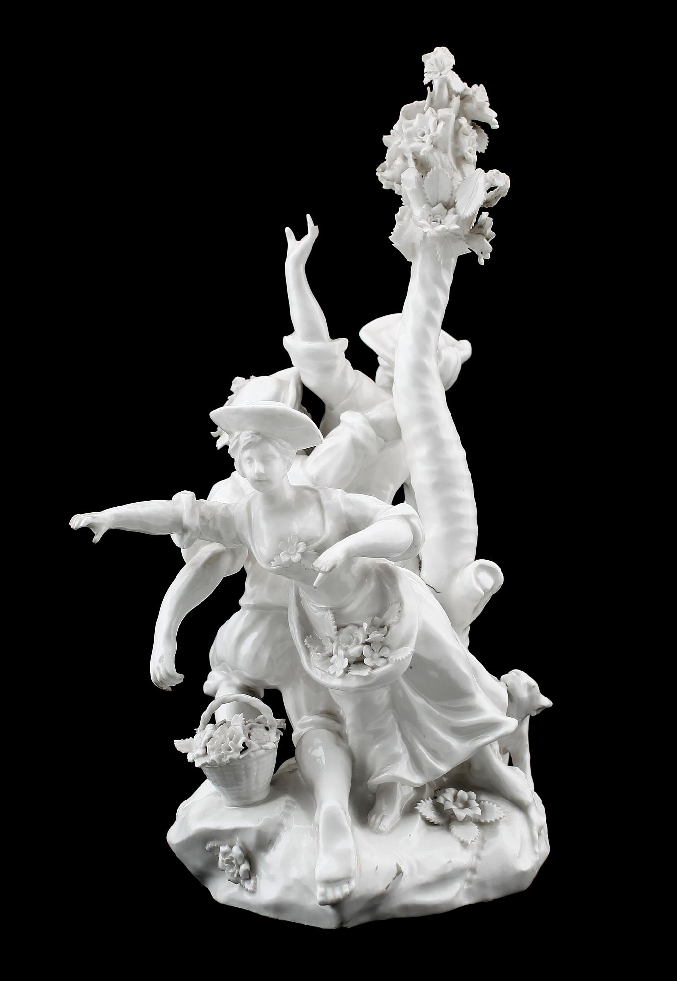 FIGURGRUPP, porslin, sannolikt 1700-tal.