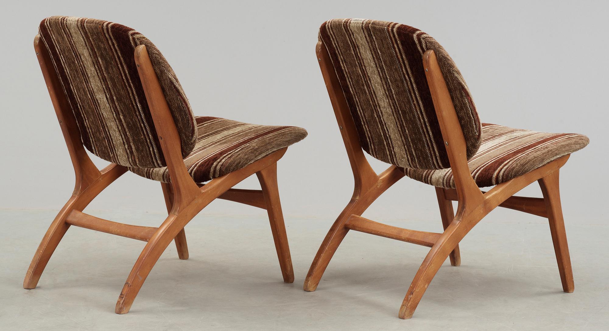 FÅTÖLJER, ett par, 1950/60-tal.