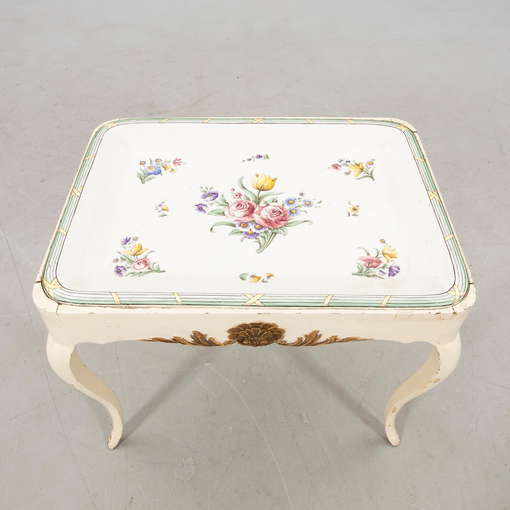 Tea table, Rococo style, Rörstrand, early 20th century.