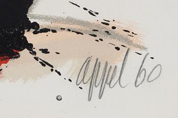 Karel Appel, färglitografi, signerad, daterad 60 och numrerad 6/120.