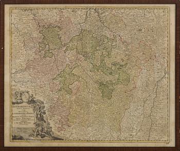JOHANN BAPTISTE HOMANN, 3 copper engravings  maps. 18th century.