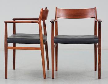 KARMSTOLAR, ett par, Arne Vodder, Sibast Furniture, Danmark, 1950-tal.