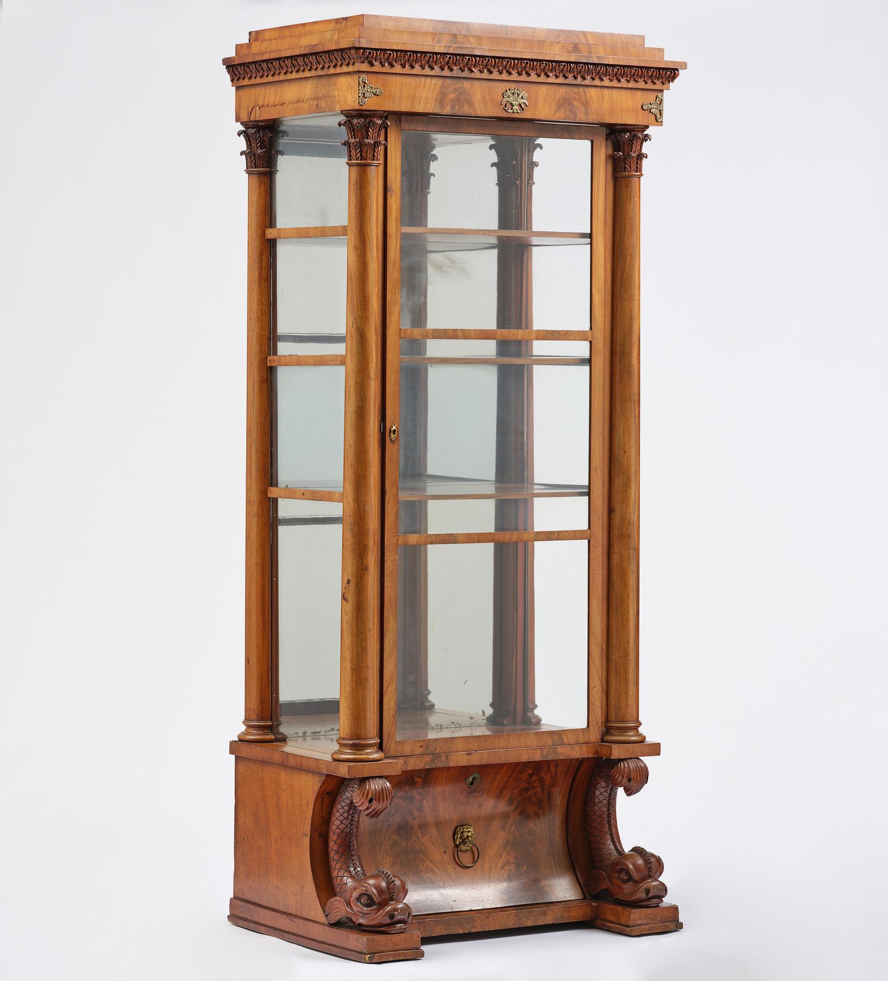 A Swedish Empire mahogany bibliothèque, ca 1830.