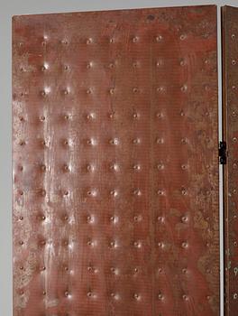 A Mats Theselius 'Rörligt Objekt' copper room divider by Källemo, Sweden post 1989.