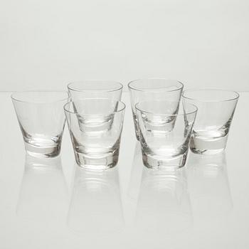 COCKTAILGLAS, 6 st, Tapio Wirkkala, Iittala, signerade TW. Modellen formgiven 1959.