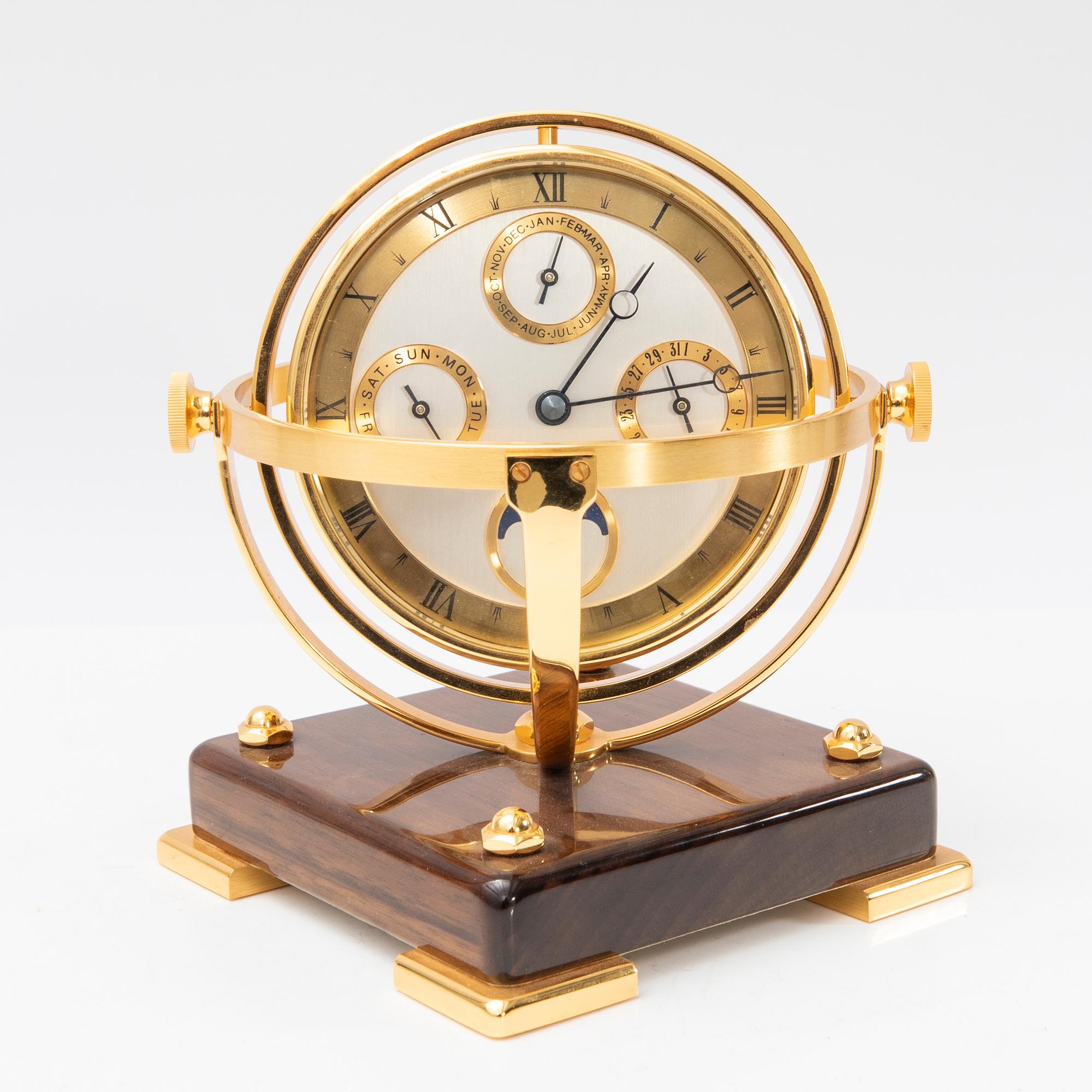 Asprey, calendar clock, late 20th century.