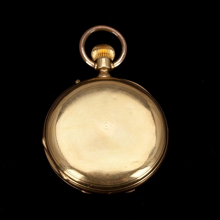 FICKUR, 18K guld, dubbelboett. Ca 1900.