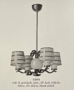 Harald Notini, a ceiling lamp, model "10894", Arvid Böhlmarks Lamp Factory, 1930s-40s.