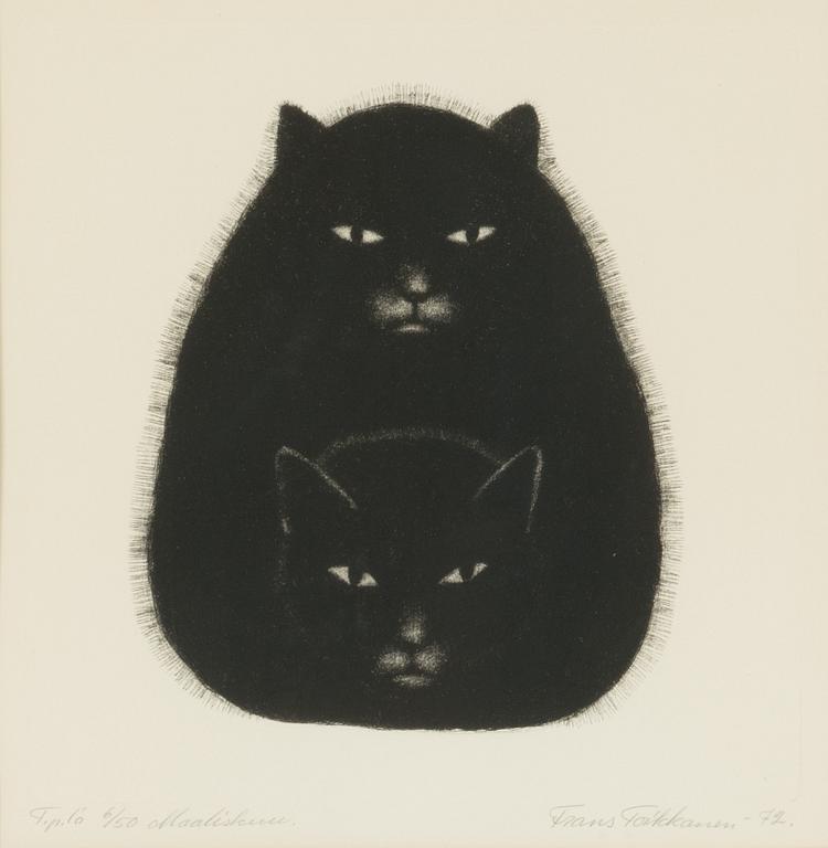 Frans Toikkanen, mezzotint, signerad och daterad -72, numrerad Tpl'a 6/50.