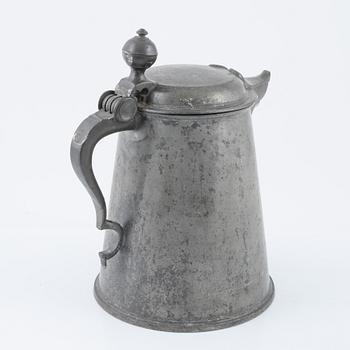 Three Swedish pewter items, 19th Century.