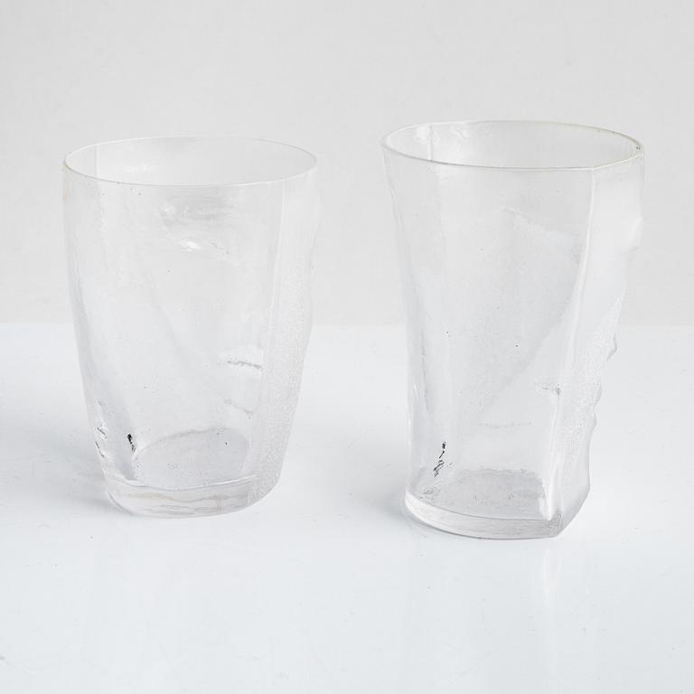 A set of five glass objects including Mats Jonasson for Målerås, Sweden.