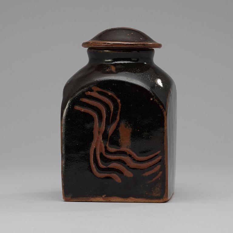 A Bernard Leach stoneware jar and cover, St Ives, England.